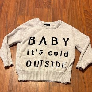 2/3t Light Gray "Baby It's Cold Outside" Crewneck Sweater